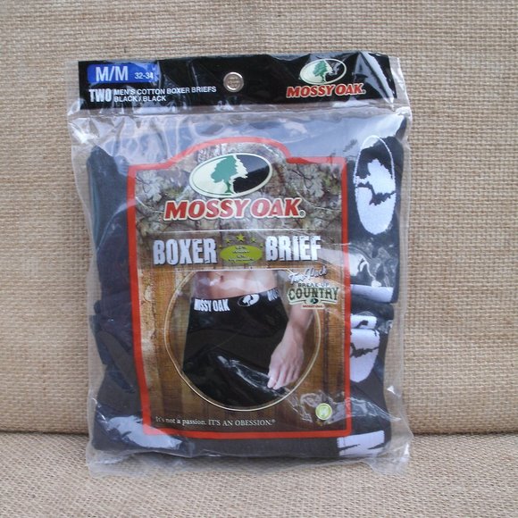 Mens Mossy Oak Boxer Brief 2 Pack Size M (32 - 34) NIP - Picture 1 of 11